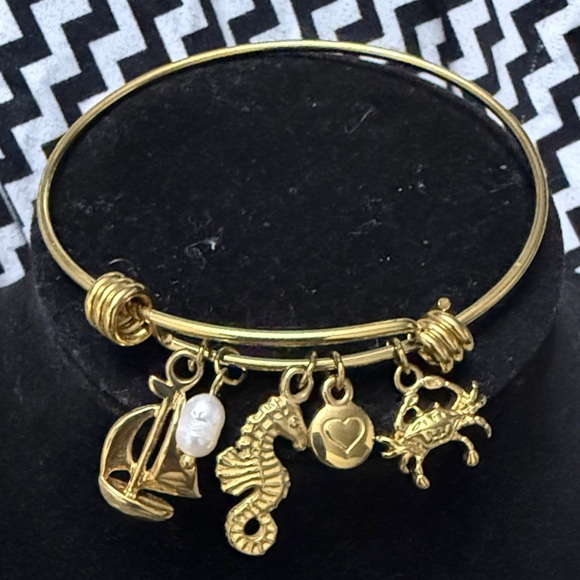 Jewelry - Gold Charm Bracelet with Nautical Charms